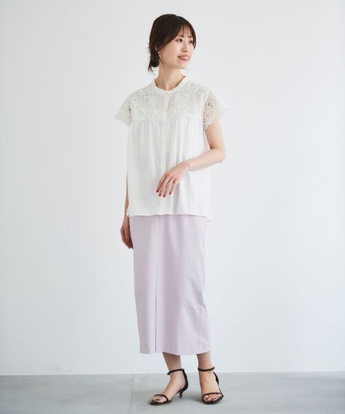 le.coeur blanc（ルクールブラン）の「エンブロイダリーレースフレンチブラウス（シャツ/ブラウス・レディース・ブラック/オフホワイト/イエロー・38）」の16枚目の写真