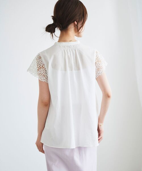 le.coeur blanc（ルクールブラン）の「エンブロイダリーレースフレンチブラウス（シャツ/ブラウス・レディース・ブラック/オフホワイト/イエロー・38）」の7枚目の写真