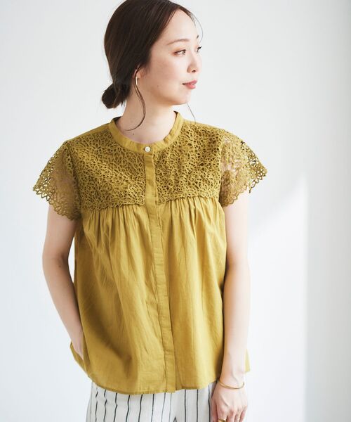 le.coeur blanc（ルクールブラン）の「エンブロイダリーレースフレンチブラウス（シャツ/ブラウス・レディース・ブラック/オフホワイト/イエロー・38）」の19枚目の写真