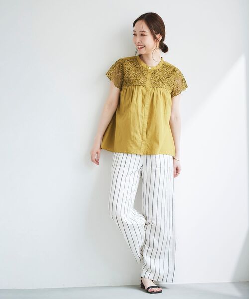 le.coeur blanc（ルクールブラン）の「エンブロイダリーレースフレンチブラウス（シャツ/ブラウス・レディース・ブラック/オフホワイト/イエロー・38）」の20枚目の写真