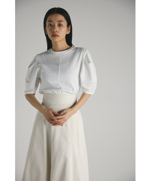 STYLEMIXER（スタイルミキサー）の「タックスリーブT（Tシャツ/カットソー・レディース・ライトベージュ/グリーン/ブラック/ホワイト・FREE）」の5枚目の写真