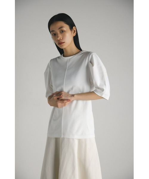 STYLEMIXER（スタイルミキサー）の「タックスリーブT（Tシャツ/カットソー・レディース・ライトベージュ/グリーン/ブラック/ホワイト・FREE）」の6枚目の写真