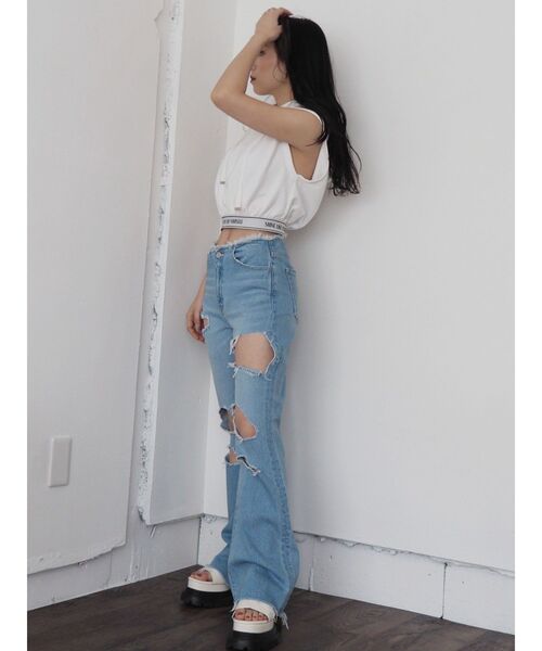 EVRIS（エヴリス）の「ロゴデザインコンパクトフーディ（スウェット・レディース・ブラック/ホワイト/グレー・FREE）」の18枚目の写真