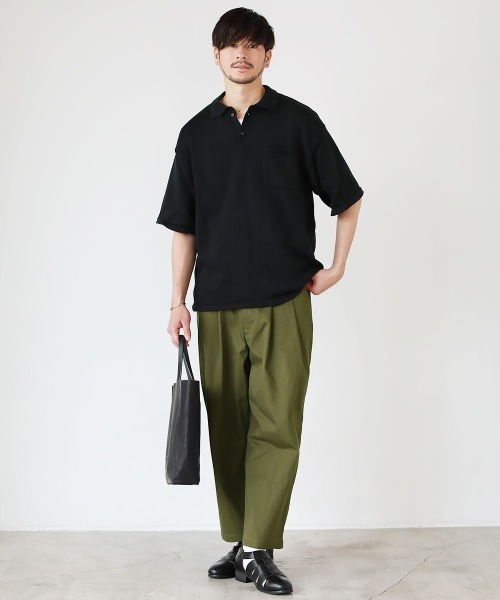 THE CASUAL(カジュアル)の「ウォッシャブルニットポロシャツ(ポロシャツ・メンズ・ブラック/グレー/ブルー/グリーン/モカ・L/M/XL)」の6枚目の写真