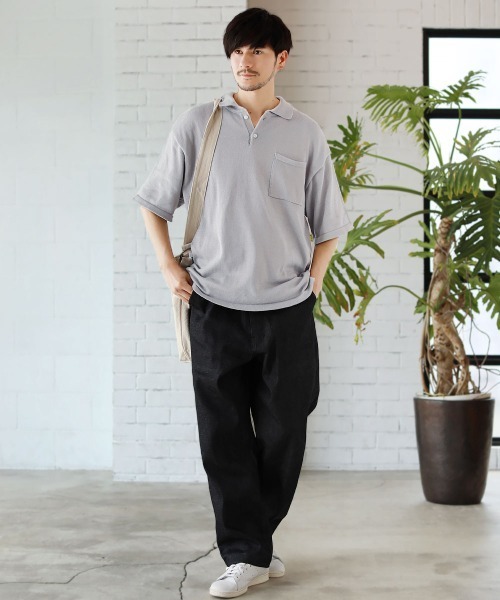 THE CASUAL(カジュアル)の「ウォッシャブルニットポロシャツ(ポロシャツ・メンズ・ブラック/グレー/ブルー/グリーン/モカ・L/M/XL)」の7枚目の写真