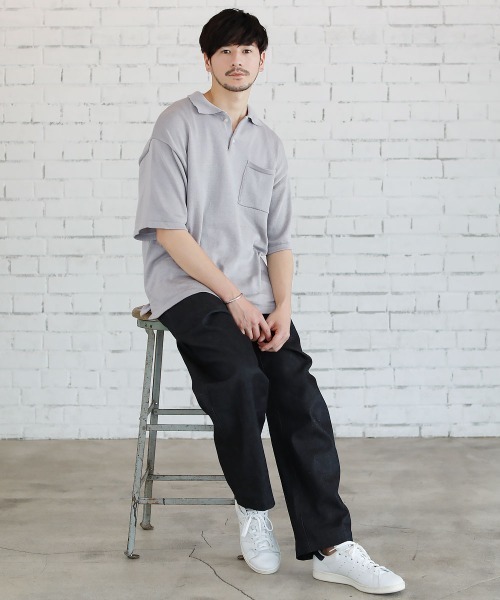 THE CASUAL(カジュアル)の「ウォッシャブルニットポロシャツ(ポロシャツ・メンズ・ブラック/グレー/ブルー/グリーン/モカ・L/M/XL)」の8枚目の写真