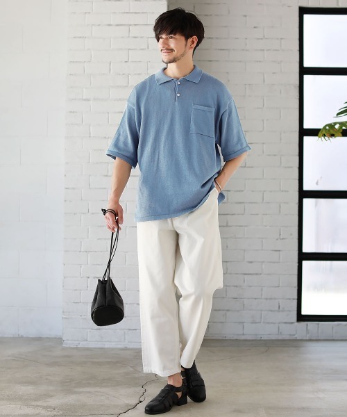 THE CASUAL(カジュアル)の「ウォッシャブルニットポロシャツ(ポロシャツ・メンズ・ブラック/グレー/ブルー/グリーン/モカ・L/M/XL)」の11枚目の写真