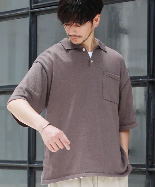 THE CASUAL(カジュアル)の「ウォッシャブルニットポロシャツ(ポロシャツ・メンズ・ブラック/グレー/ブルー/グリーン/モカ・L/M/XL)」の13枚目の写真