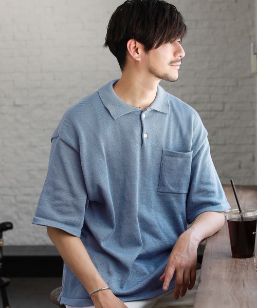 THE CASUAL(カジュアル)の「ウォッシャブルニットポロシャツ(ポロシャツ・メンズ・ブラック/グレー/ブルー/グリーン/モカ・L/M/XL)」の15枚目の写真