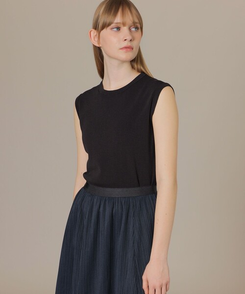 MACKINTOSH LONDON(マッキントッシュ ロンドン)の「ソフトコットンナイロンノースリーブニットプルオーバー(ニット/セーター・レディース・オフホワイト/ネイビー/ブルー系その他4・38)」の3枚目の写真
