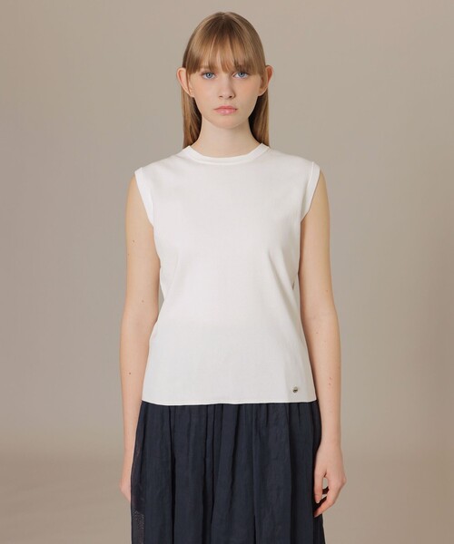 MACKINTOSH LONDON(マッキントッシュ ロンドン)の「ソフトコットンナイロンノースリーブニットプルオーバー(ニット/セーター・レディース・オフホワイト/ネイビー/ブルー系その他4・38)」の8枚目の写真