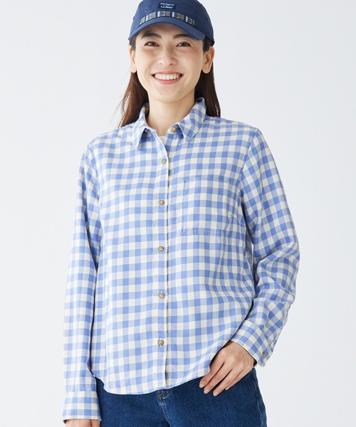 L.L.Bean(エルエルビーン)の「フェザー・ソフト・ツイル・シャツ、長袖 米国フィット・レギュラー(シャツ/ブラウス・レディース・ブルー系その他/グリーン系その他/コーラルピンク/オレンジ系その他・LARGE/SMALL/MEDIUM)」の13枚目の写真