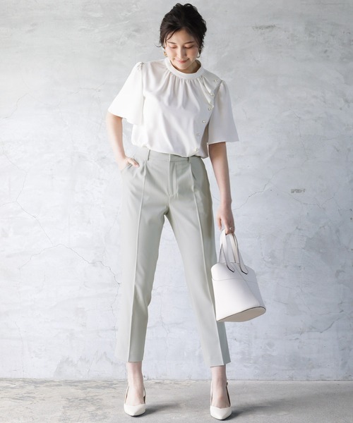 WHITE JOOLA(ホワイトジョーラ)の「【 洗濯機OK & 2wayストレッチ 】 抗菌マシンウォッシャブル・テーパードパンツ(その他パンツ・レディース・ライトグレー/ブラック・13号/11号/7号/9号)」の10枚目の写真