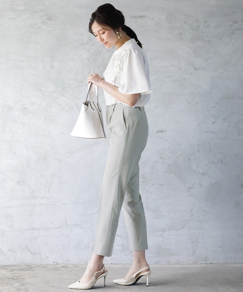 WHITE JOOLA(ホワイトジョーラ)の「【 洗濯機OK & 2wayストレッチ 】 抗菌マシンウォッシャブル・テーパードパンツ(その他パンツ・レディース・ライトグレー/ブラック・13号/11号/7号/9号)」の12枚目の写真