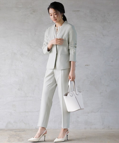 WHITE JOOLA(ホワイトジョーラ)の「【 洗濯機OK & 2wayストレッチ 】 抗菌マシンウォッシャブル・テーパードパンツ(その他パンツ・レディース・ライトグレー/ブラック・13号/11号/7号/9号)」の6枚目の写真