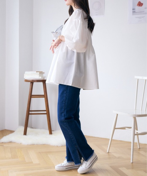 Ada.(エイダ)の「クリスマス前の特別プライス!今なら490円!スリット デザインデニム(デニムパンツ・レディース・ネイビー/ライトブルー/ブラック・S/M/L)」の12枚目の写真