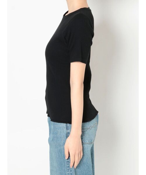 Ungrid(アングリッド)の「オーガニックコットンテレコハーフスリーブTee(Tシャツ/カットソー・レディース・ピンク/アイボリー/ブラック・FREE)」の14枚目の写真