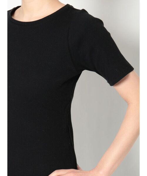 Ungrid(アングリッド)の「オーガニックコットンテレコハーフスリーブTee(Tシャツ/カットソー・レディース・ピンク/アイボリー/ブラック・FREE)」の18枚目の写真