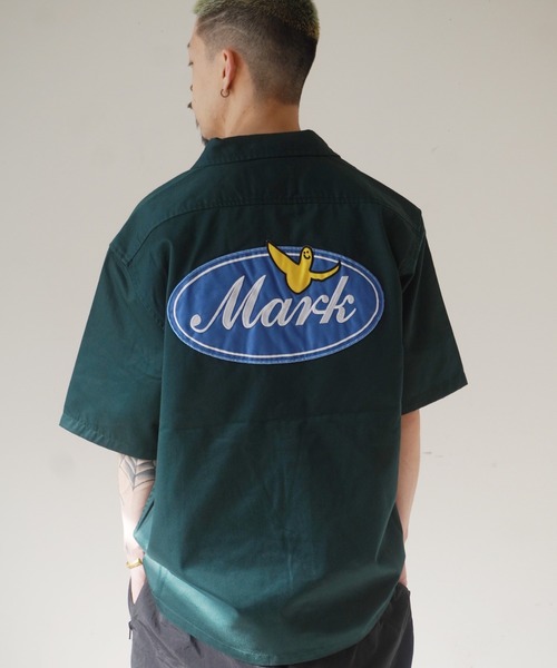 （What it isNt）ART BY MARKGONZALES（ワットイットイズント）の「【（What it isNt）ART BY MARKGONZALES / (ワットイットイズント) アートバイ マークゴンザレス 】 WORK SHIRT ( 半袖ワークシャツ )（シャツ/ブラウス・メンズ・グリーン/ベージュ・L/M）」の14枚目の写真