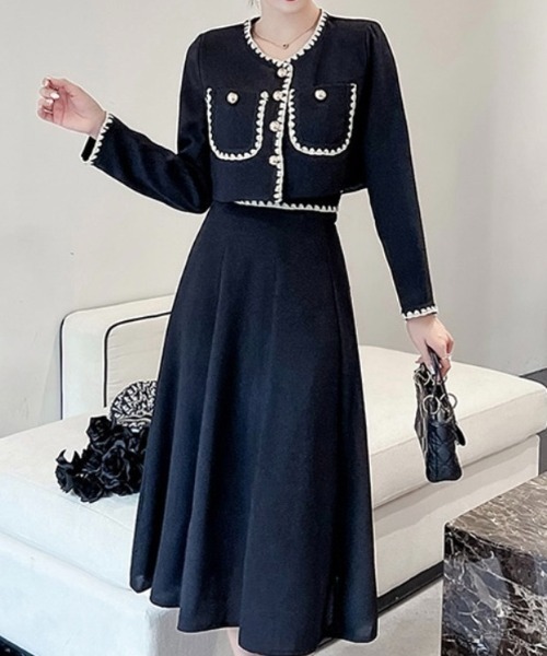 【セール】セットアップ ジャケット+スカート（セットアップ）｜Sibra（シブラ） 6,404円