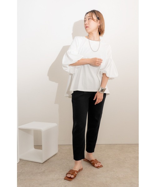 LHELBIE(レルビエ)の「バルーンスリーブカットトップス(Tシャツ/カットソー・レディース・オフホワイト/ネイビー/ブラック・M)」の15枚目の写真