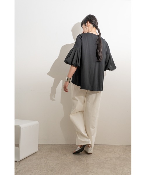 LHELBIE(レルビエ)の「バルーンスリーブカットトップス(Tシャツ/カットソー・レディース・オフホワイト/ネイビー/ブラック・M)」の21枚目の写真