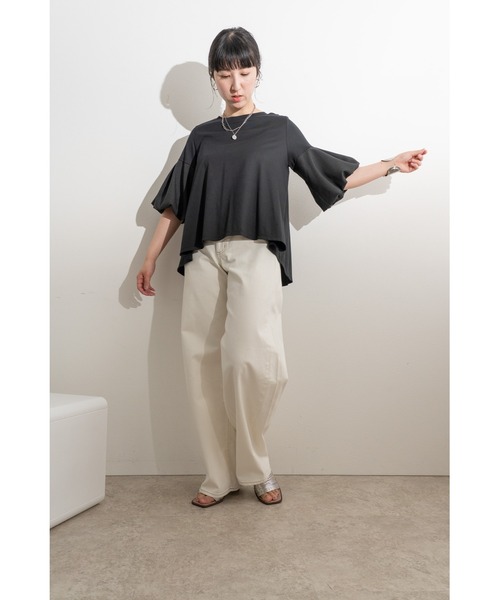 LHELBIE(レルビエ)の「バルーンスリーブカットトップス(Tシャツ/カットソー・レディース・オフホワイト/ネイビー/ブラック・M)」の17枚目の写真