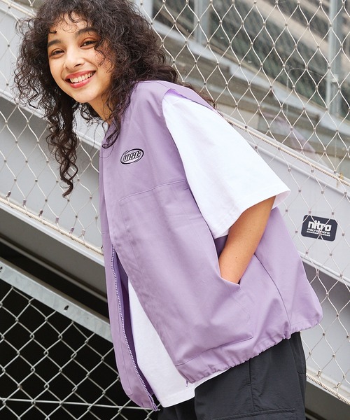 MSG（エムエスジー）の「ワンポイント刺繍ロゴワークベスト（ベスト・メンズ・ラベンダー/ブラウン/ベージュ系/ブラック/ブルーグレー/ライトベージュ・L/M/S/XL）」の6枚目の写真