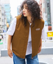 ワンポイント刺繍ロゴワークベスト