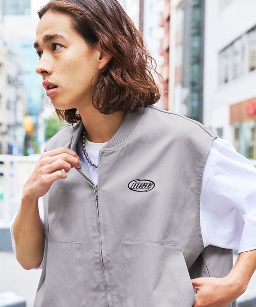 MSG（エムエスジー）の「ワンポイント刺繍ロゴワークベスト（ベスト・メンズ・ラベンダー/ブラウン/ベージュ系/ブラック/ブルーグレー/ライトベージュ・L/M/S/XL）」の20枚目の写真
