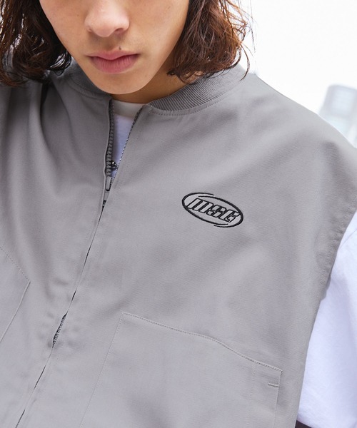 MSG（エムエスジー）の「ワンポイント刺繍ロゴワークベスト（ベスト・メンズ・ラベンダー/ブラウン/ベージュ系/ブラック/ブルーグレー/ライトベージュ・L/M/S/XL）」の9枚目の写真