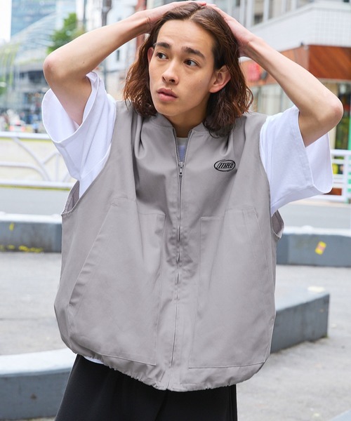 MSG（エムエスジー）の「ワンポイント刺繍ロゴワークベスト（ベスト・メンズ・ラベンダー/ブラウン/ベージュ系/ブラック/ブルーグレー/ライトベージュ・L/M/S/XL）」の22枚目の写真