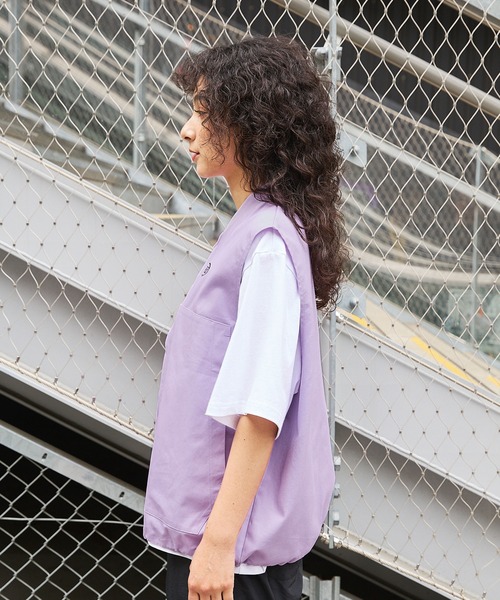 MSG（エムエスジー）の「ワンポイント刺繍ロゴワークベスト（ベスト・メンズ・ラベンダー/ブラウン/ベージュ系/ブラック/ブルーグレー/ライトベージュ・L/M/S/XL）」の21枚目の写真