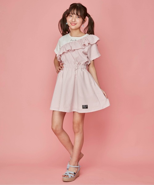 JENNI love（ジェニィラブ）の「ストライプ柄ドッキングトップス