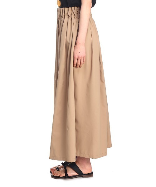 AnNet(アネット)の「ウエストゴム ギャザー フレア ロングスカート(スカート・レディース・カーキ/ブラック/ベージュ・4L/3L/LL)」の12枚目の写真