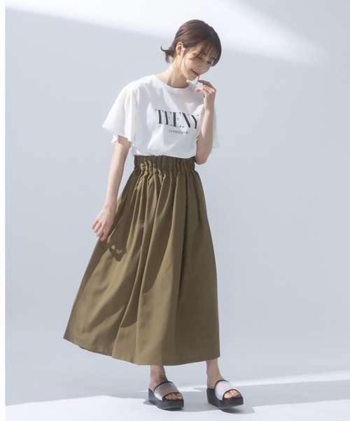 AnNet(アネット)の「ウエストゴム ギャザー フレア ロングスカート(スカート・レディース・カーキ/ブラック/ベージュ・4L/3L/LL)」の18枚目の写真