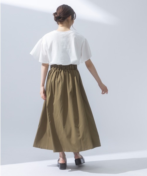 AnNet(アネット)の「ウエストゴム ギャザー フレア ロングスカート(スカート・レディース・カーキ/ブラック/ベージュ・4L/3L/LL)」の17枚目の写真