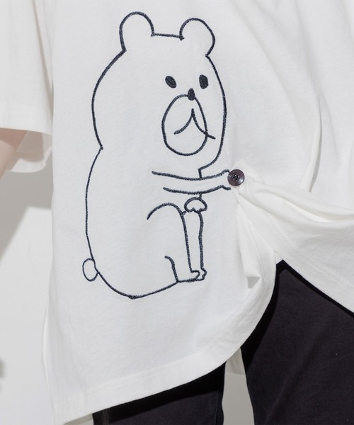 ScoLar Parity（スカラーパリティ）の「332011：あの日なくした大事なものを探しているクマ刺繍T（Tシャツ/カットソー・メンズ・オフホワイト/ブラック/グリーン・M）」の17枚目の写真