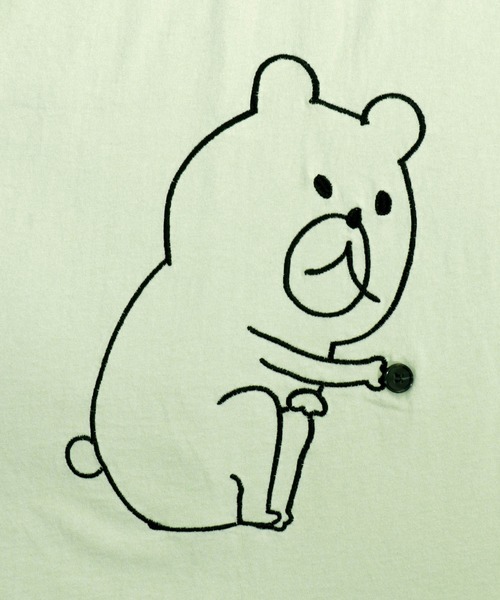 ScoLar Parity（スカラーパリティ）の「332011：あの日なくした大事なものを探しているクマ刺繍T（Tシャツ/カットソー・メンズ・オフホワイト/ブラック/グリーン・M）」の13枚目の写真