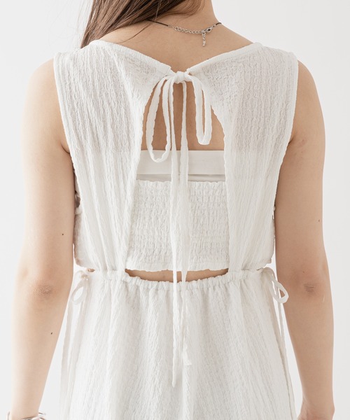 Chico（チコ）の「BACKサイド開きサロペット（サロペット/オーバーオール・レディース・ホワイト/ブラック/グリーン系その他・FREE）」の7枚目の写真