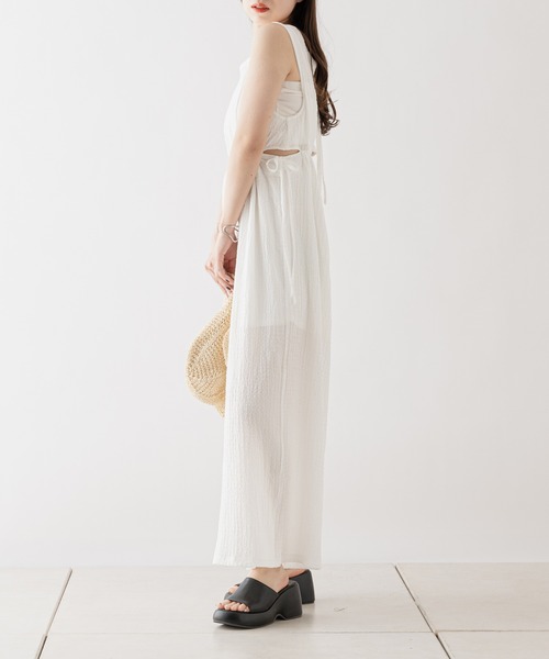 Chico（チコ）の「BACKサイド開きサロペット（サロペット/オーバーオール・レディース・ホワイト/ブラック/グリーン系その他・FREE）」の11枚目の写真