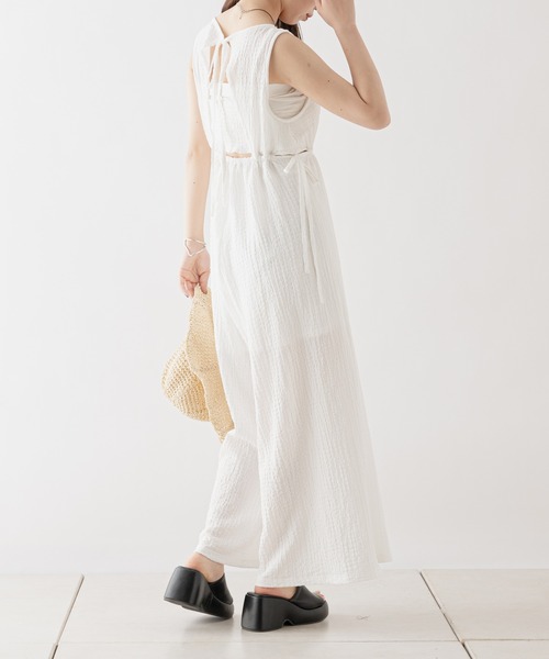 Chico（チコ）の「BACKサイド開きサロペット（サロペット/オーバーオール・レディース・ホワイト/ブラック/グリーン系その他・FREE）」の12枚目の写真