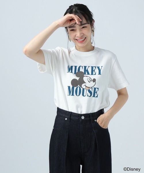 BAYFLOW(ベイフロー)の「ミッキー半袖Tシャツ(Tシャツ/カットソー・レディース・チャコール/サックスブルー/オフホワイト・FREE)」の15枚目の写真