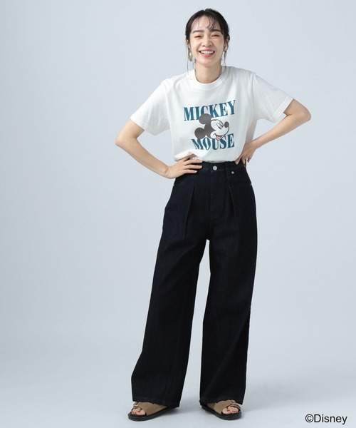 BAYFLOW(ベイフロー)の「ミッキー半袖Tシャツ(Tシャツ/カットソー・レディース・チャコール/サックスブルー/オフホワイト・FREE)」の11枚目の写真