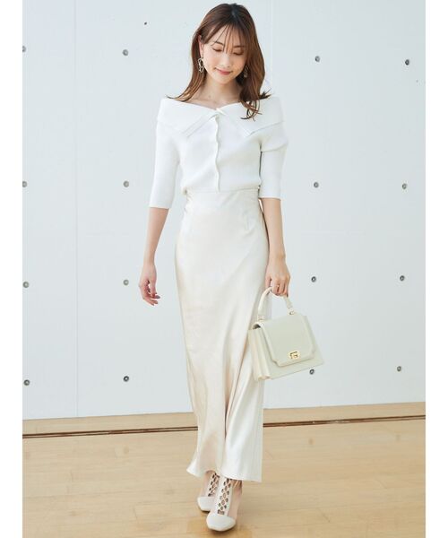 MERCURYDUO（マーキュリーデュオ）の「オフショルケープカーディガン（カーディガン/ボレロ・レディース・ブラウン/オフホワイト/グリーン・FREE）」の5枚目の写真