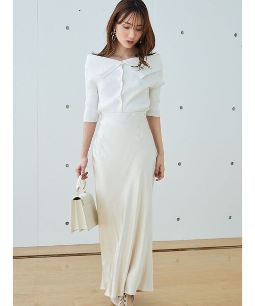 MERCURYDUO（マーキュリーデュオ）の「オフショルケープカーディガン（カーディガン/ボレロ・レディース・ブラウン/オフホワイト/グリーン・FREE）」の6枚目の写真