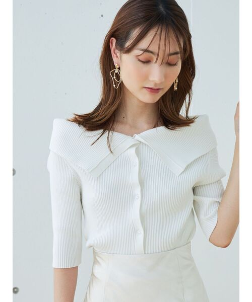 MERCURYDUO（マーキュリーデュオ）の「オフショルケープカーディガン（カーディガン/ボレロ・レディース・ブラウン/オフホワイト/グリーン・FREE）」の7枚目の写真