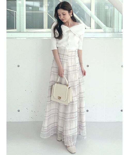 MERCURYDUO（マーキュリーデュオ）の「オフショルケープカーディガン（カーディガン/ボレロ・レディース・ブラウン/オフホワイト/グリーン・FREE）」の12枚目の写真