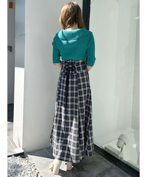 MERCURYDUO（マーキュリーデュオ）の「オフショルケープカーディガン（カーディガン/ボレロ・レディース・ブラウン/オフホワイト/グリーン・FREE）」の20枚目の写真