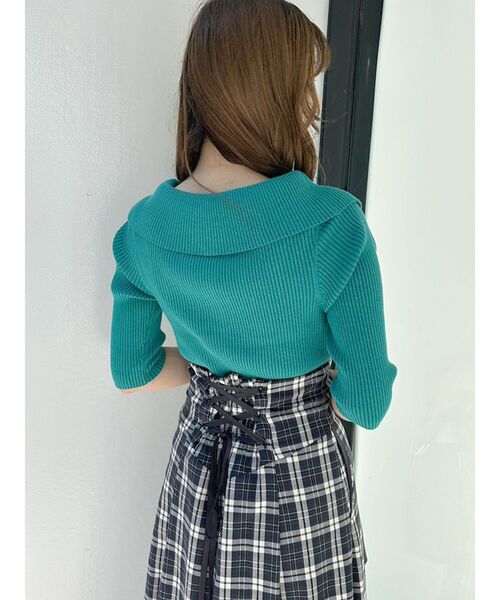 MERCURYDUO（マーキュリーデュオ）の「オフショルケープカーディガン（カーディガン/ボレロ・レディース・ブラウン/オフホワイト/グリーン・FREE）」の22枚目の写真